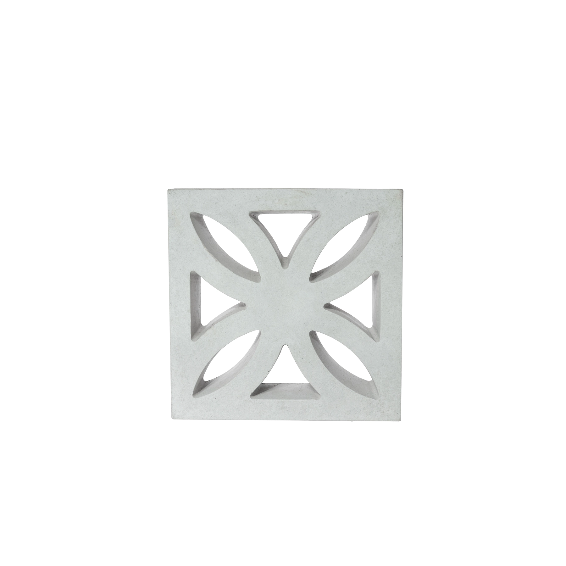 Elemento Vazado de Concreto Natural 30x30cm Cinza Jasmim Traço