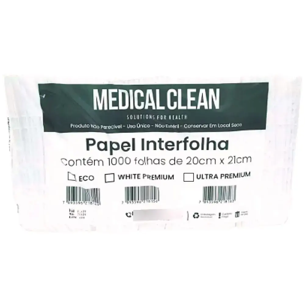 Papel Toalha Interfolhada Ultra Premium - 1.000 unidades
