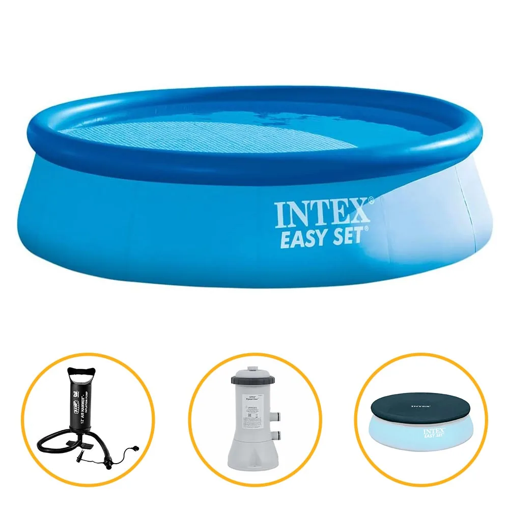 Piscina Inflável Easy Set 7.290 Litros Filtro 220v  Capa  Bomba  Intex