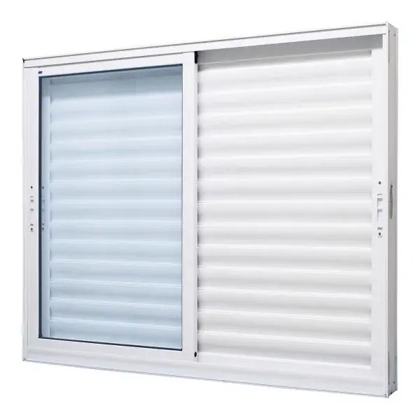 Janela Veneziana Alumínio Branco 120x200x11,8cm 3 Folhas Móveis Sem Grade Jap Perfecta Max