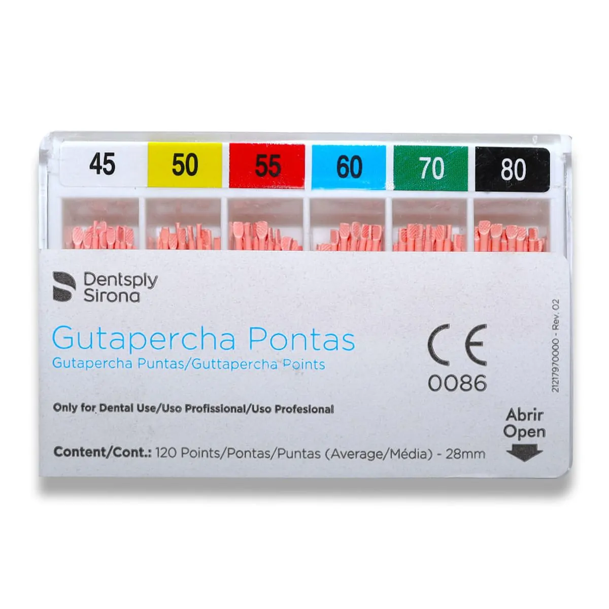 Cone de Guta Iso Cal - Dentsply Sirona - Cone de Guta Iso Cal nº 45-80 com 120 - Dentsply Sirona