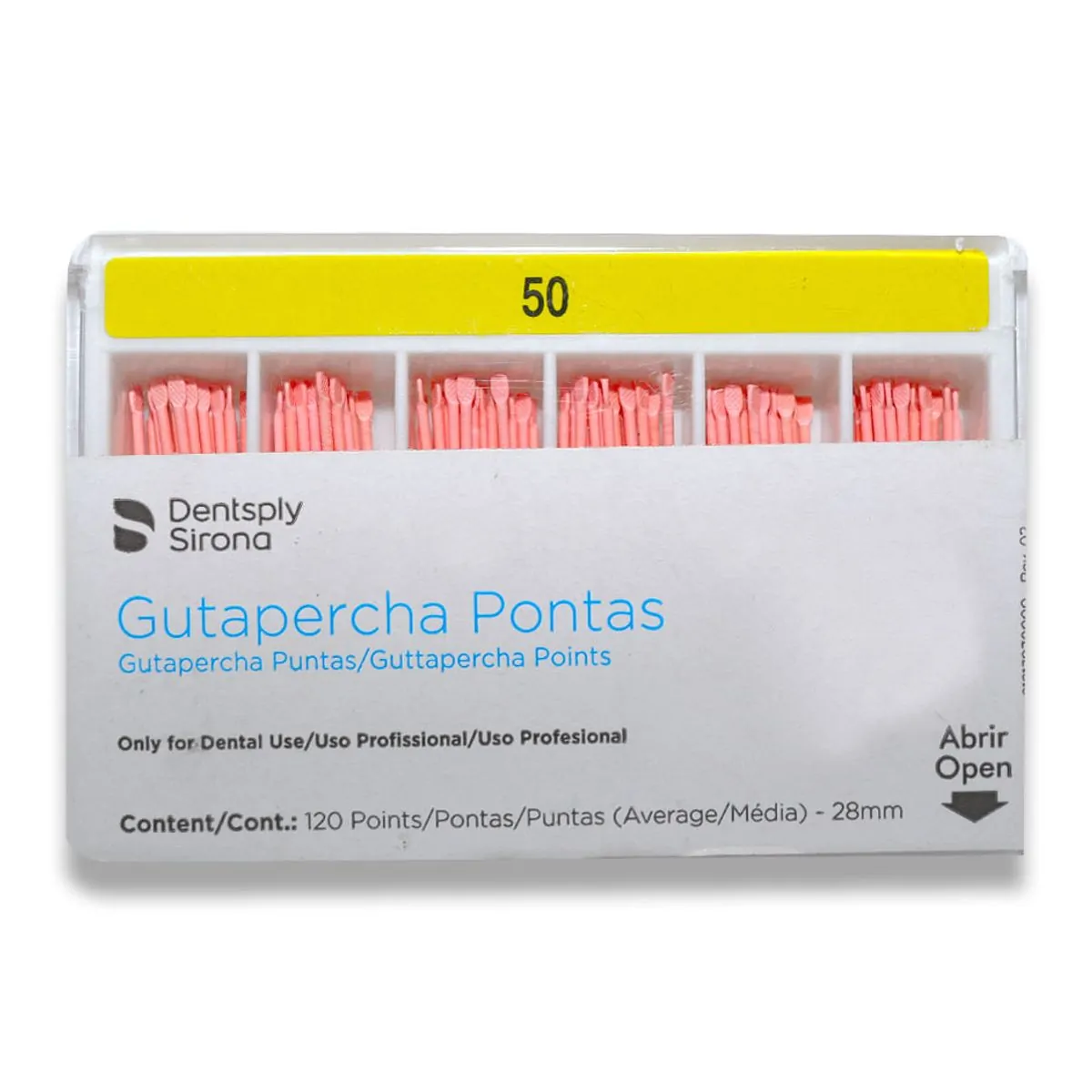 Cone de Guta Iso Cal - Dentsply Sirona - Cone de Guta Iso Cal nº 50 com 120 - Dentsply Sirona