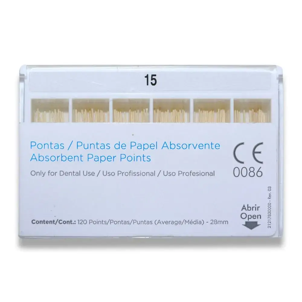 Cone de Papel Iso 28mm com 120 - Dentsply Sirona - Cone de Papel Iso 15 28mm - Dentsply Sirona