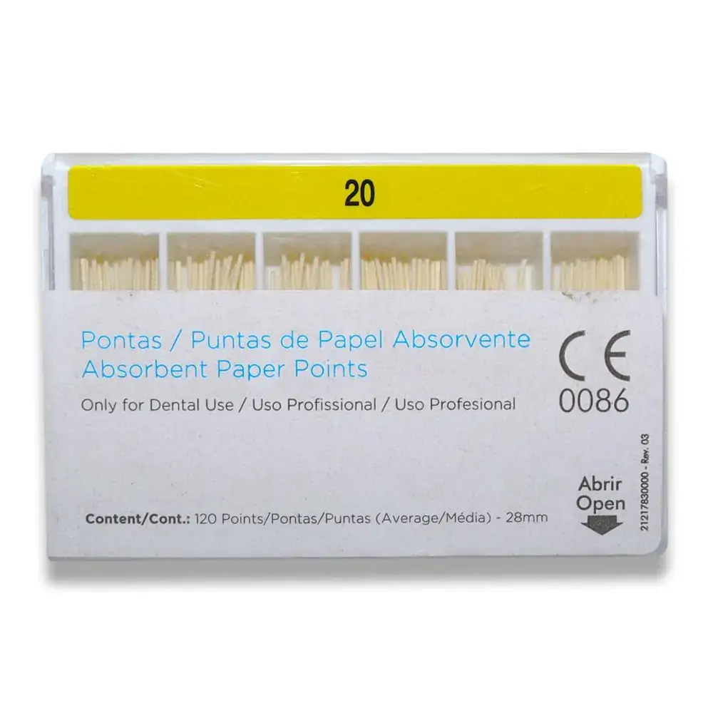 Cone de Papel Iso 28mm com 120 - Dentsply Sirona - Cone de Papel Iso 20 28mm - Dentsply Sirona