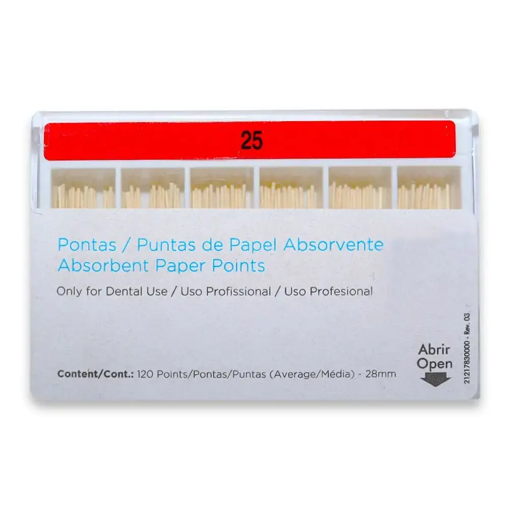 Ponta de Papel Absorvente Maillefer - Dentsply - 25 (Cód. 25.6843)