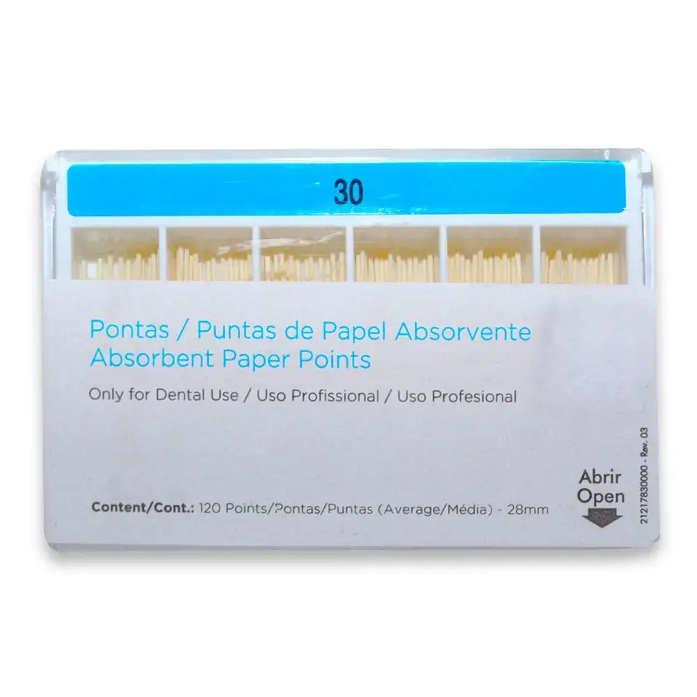 Cone de Papel Iso 28mm com 120 - Dentsply Sirona - Cone de Papel Iso 30 28mm - Dentsply Sirona