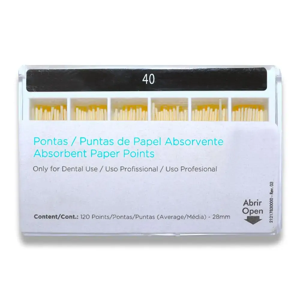 Ponta de Papel Absorvente Maillefer - Dentsply - 40 (Cód. 25.6866)