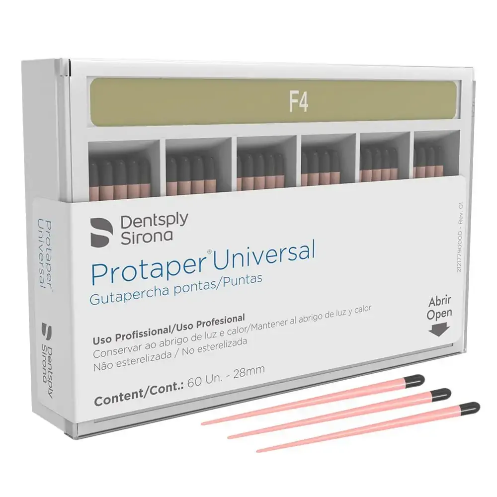 Cone de Guta Protaper Com 60 - Dentsply Sirona - Cone de Guta Protaper F4 28mm Com 60 - Dentsply Sir