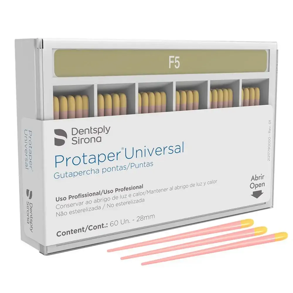 Cone de Guta Protaper Com 60 - Dentsply Sirona - Cone de Guta Protaper F5 28mm Com 60 - Dentsply Sir