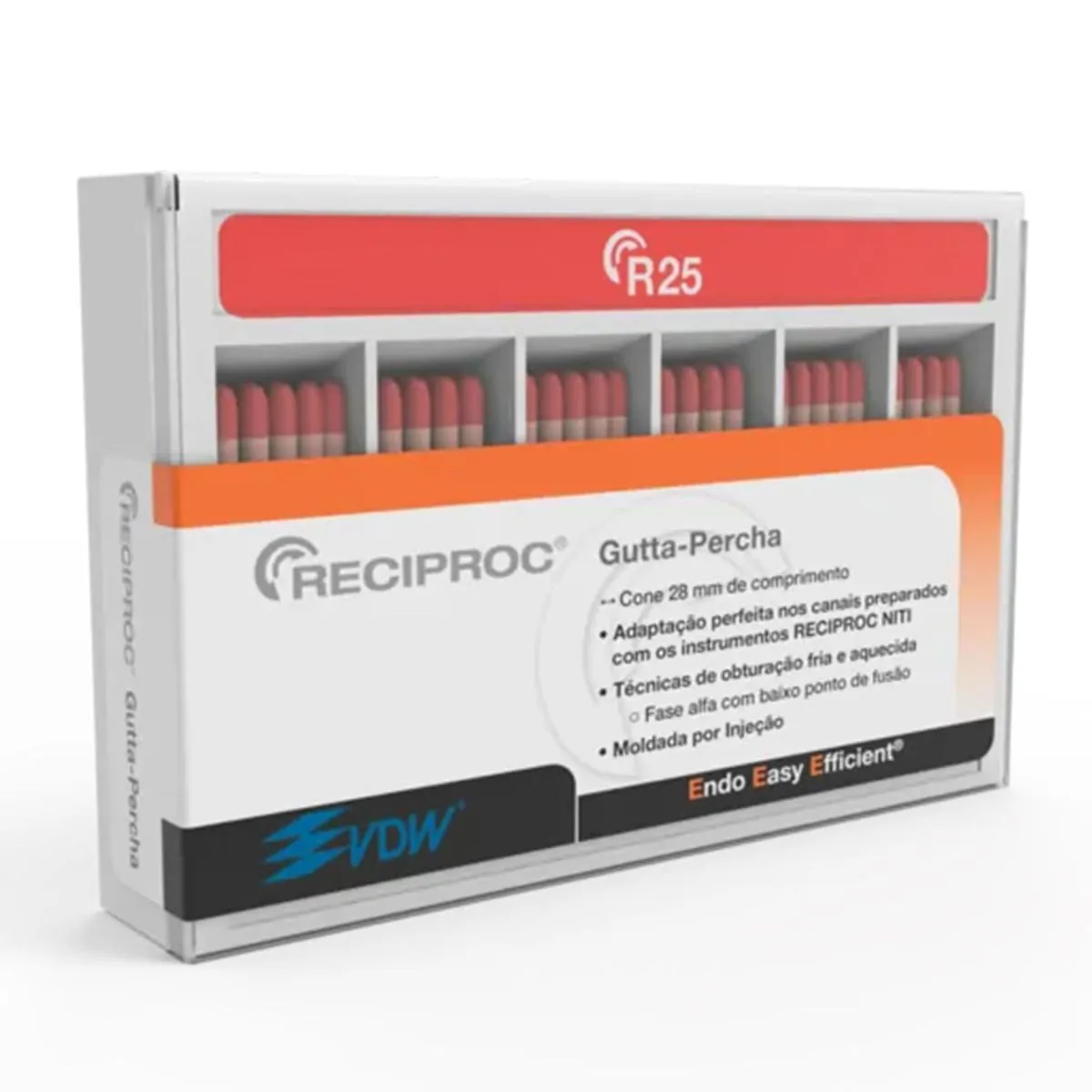 Cone de Guta Percha Reciproc Vdw - Dentsply - Cone de Guta Percha Reciproc R25 Vdw - Dentsply