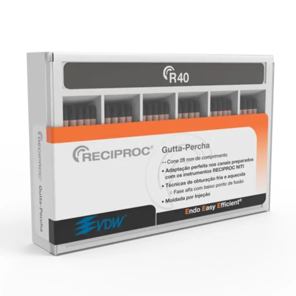 Cone de Guta Percha Reciproc Vdw - Dentsply - Cone de Guta Percha Reciproc R40 Vdw - Detsply