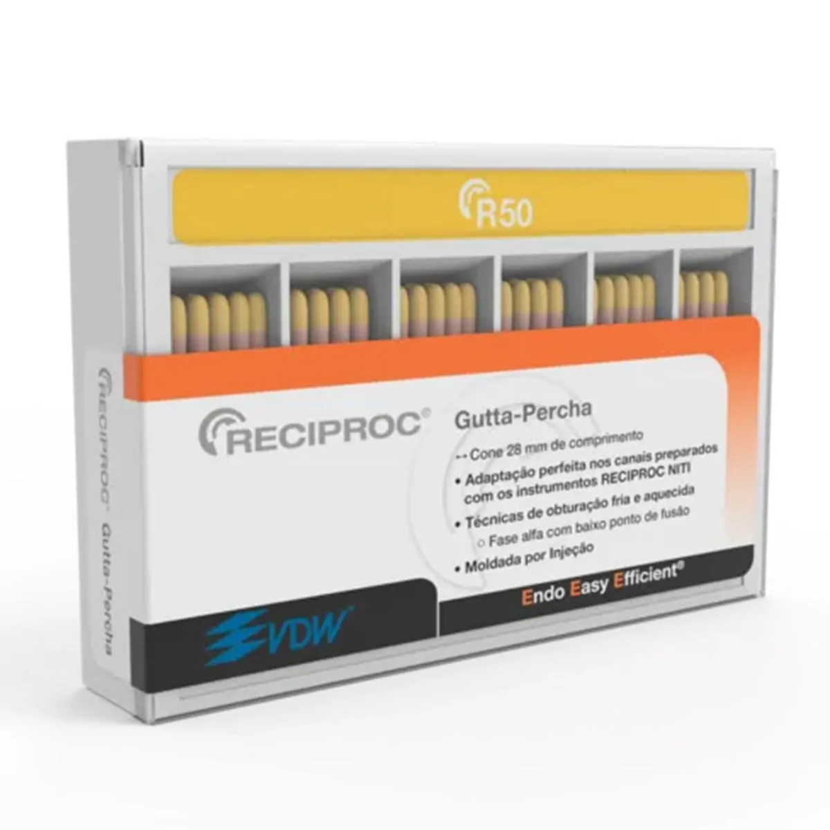 Cone de Guta Percha Reciproc Vdw - Dentsply - Cone de Guta Percha Reciproc R50 Vdw - Dentsply