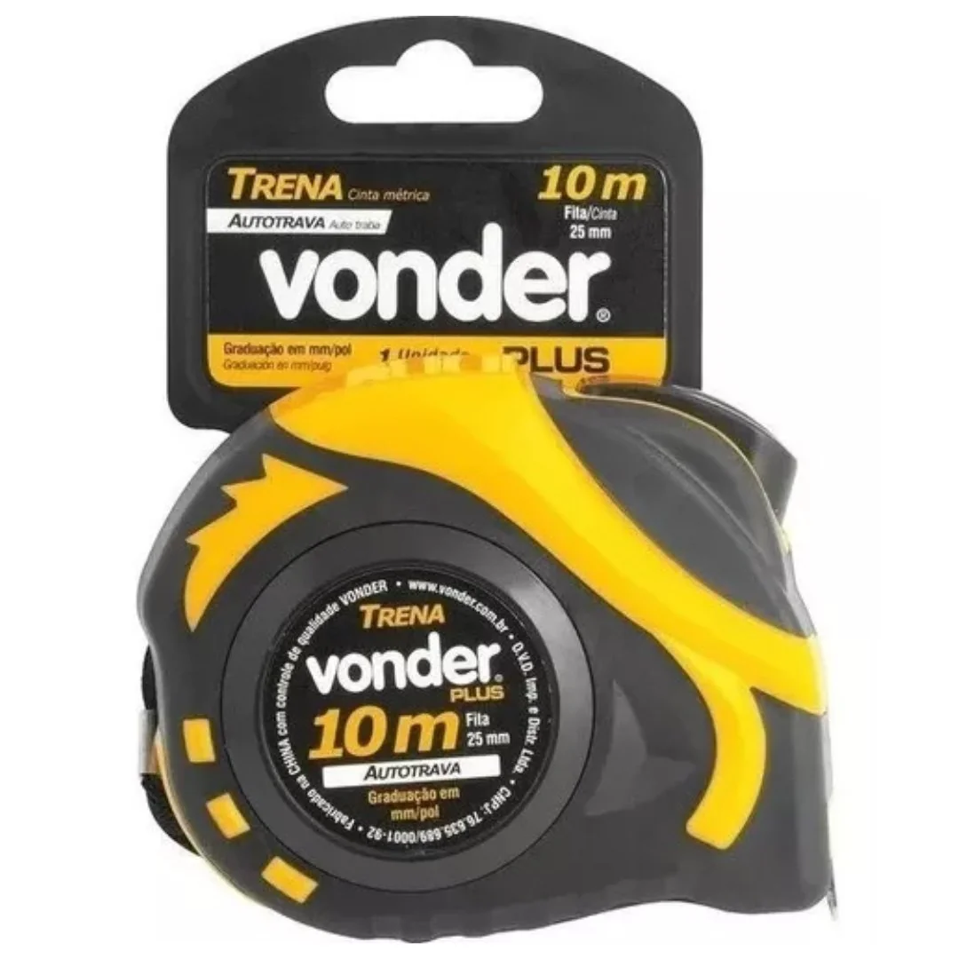 Trena De Aço 10mts X 25mm Auto Trava Vonder Plus
