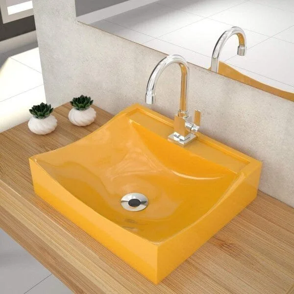 Cuba Para Banheiro Q44w Lunna Compace Amarelo
