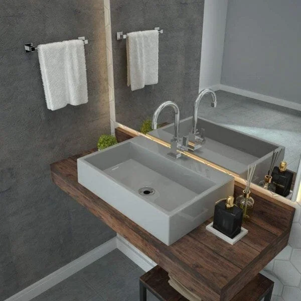 Cuba Para Banheiro Rt55w Retangular Florenza Compace Cinza