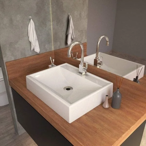 Cuba Para Banheiro Rt49w Retangular Compace Branco