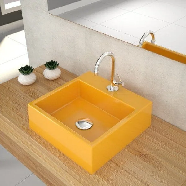 Kit Cuba Q355 Válvula Click 1 1/2 Polegada Sifão Cromado Flexível Compace Amarelo