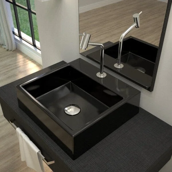 Kit Cuba Q395 Torneira Pratika 1060 Metal Válvula Click 1 Polegada G Sifão Flexível Pvc Compace Preto