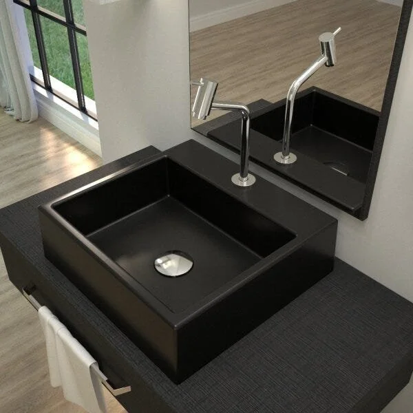 Kit Cuba Q395 Torneira Pratika 1060 Metal Válvula Click 1 Polegada G Sifão Cromado Flexível Compace Preto Fosca