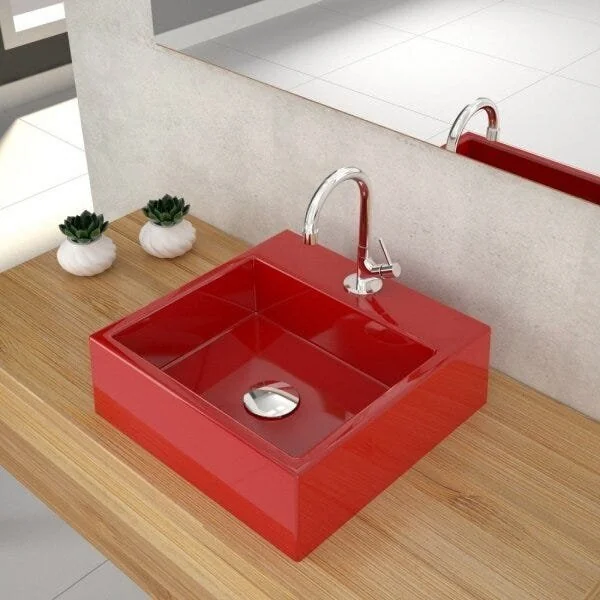 Kit Cuba Q355 Válvula Click 1 Polegada G Sifão Cromado Flexível Compace Vermelho