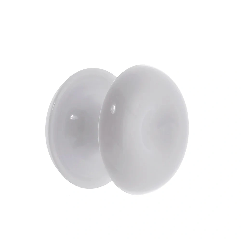 Puxador Duplo Redondo De Resina Para Porta De Vidro Branco Médio
