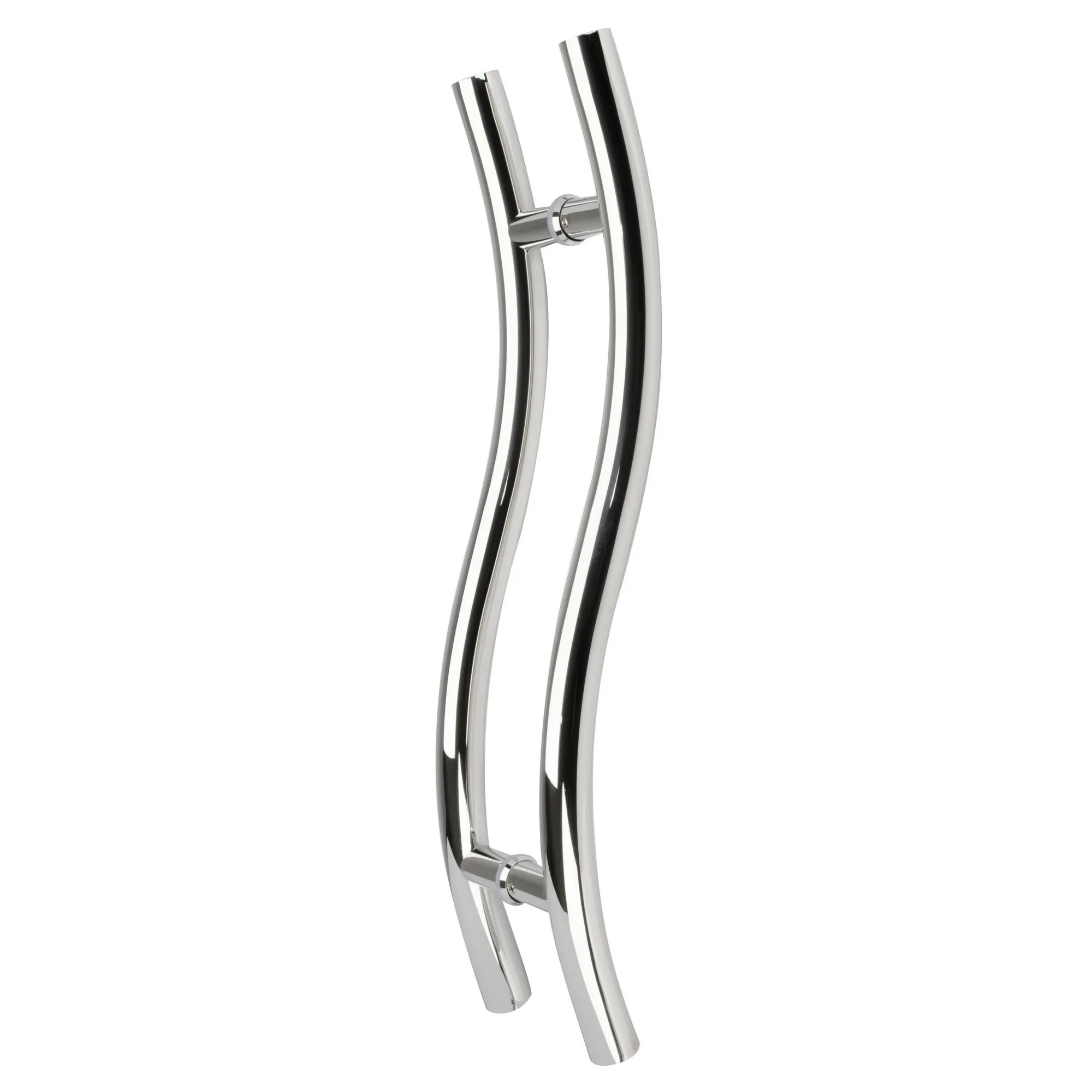 Puxador Inox Para Porta Madeira E Vidro Curvo S 20x30cm H27