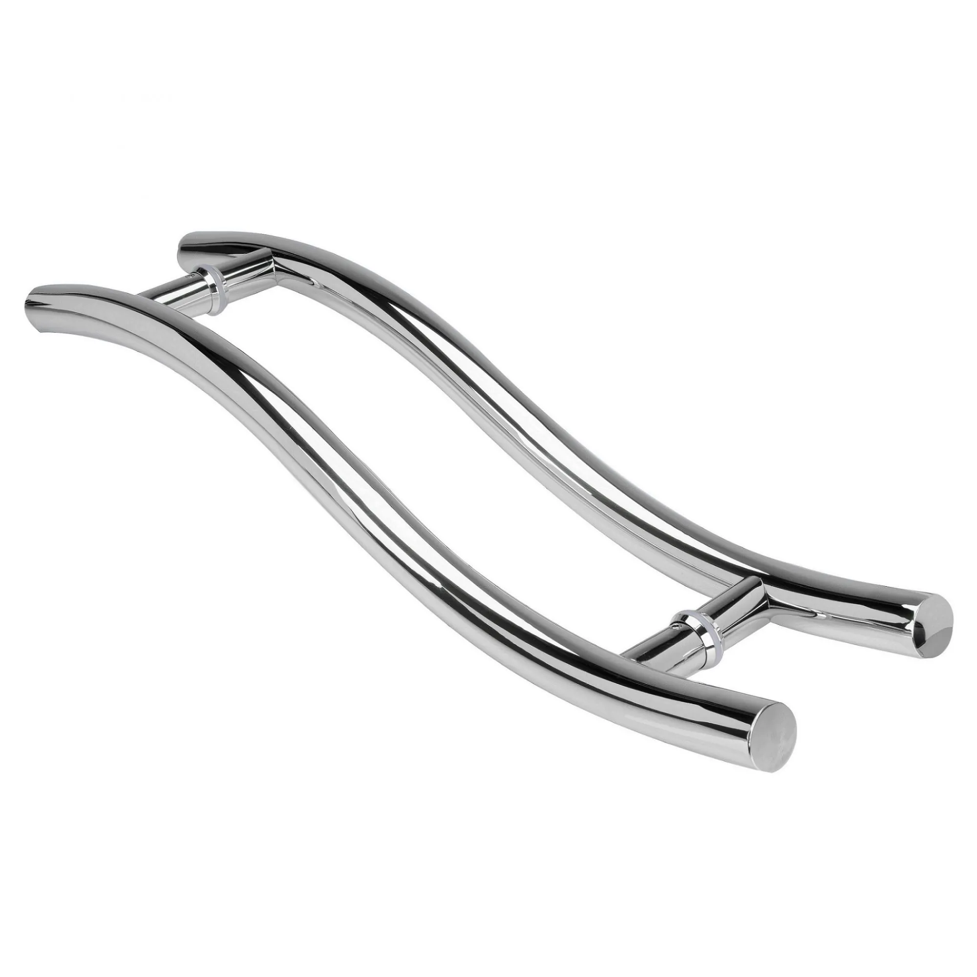 Puxador Inox Para Porta Madeira E Vidro Curvo S 40x60cm H27
