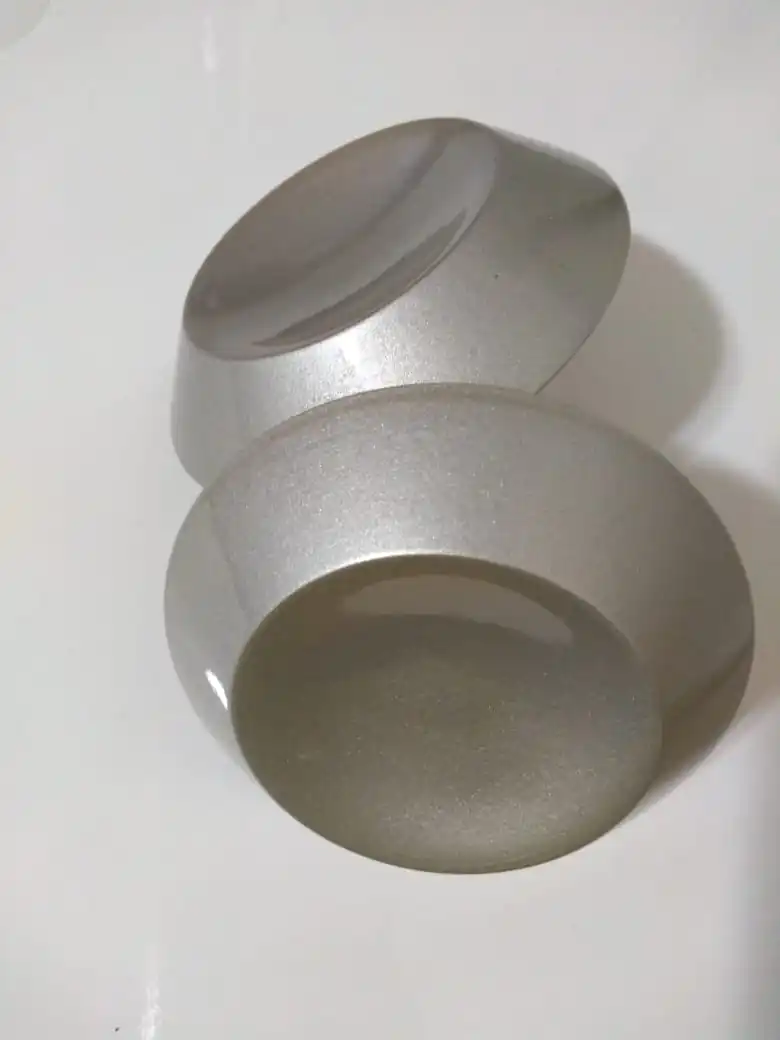 Puxador Duplo Redondo De Madeira Para Porta De Vidro Prata