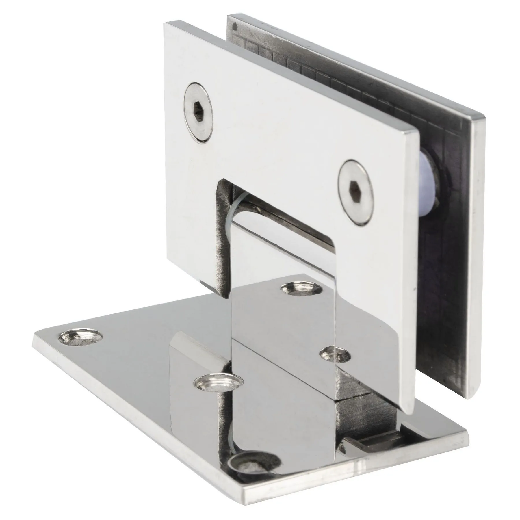 Dobradiça Inox Gv48 90º 1011 Para Porta De Vidro E Box - Alvenaria/vidro 2 Un