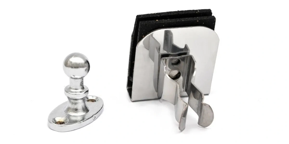 Fixador de pressão para porta de vidro 8 a 10mm cromado