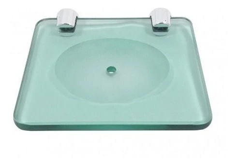 Saboneteira Porta Sabonete Retangular Parede Vidro Verde