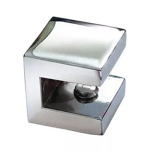 Suporte Fenda Quadrado Para Prateleira Vidro 6mm - 50 Unidades