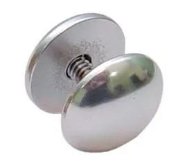 Botão Duplo Em Metal Para Acabamento De Vidros E Espelhos - 4 Unidades
