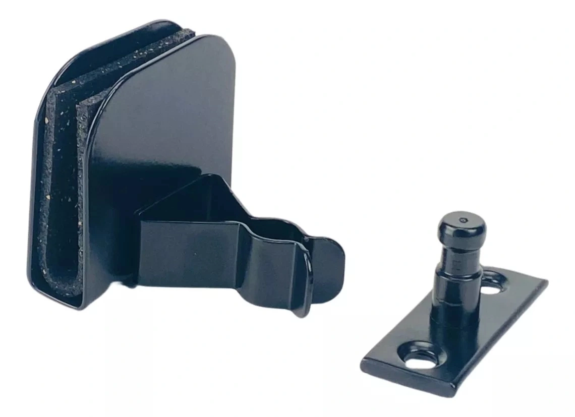 Fixador De Pressão Piso E Rodapé Inox Para Porta De Vidro Preto