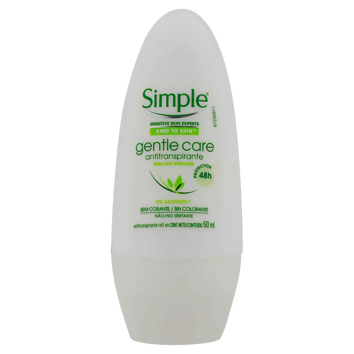 Antitranspirante Roll-On Gentle Care sem Perfume Simple 50ml