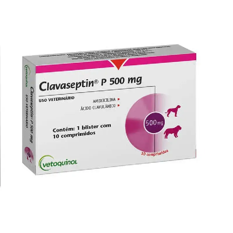 Antibiótico Clavaseptin P 500 Mg Para Cães E Gatos