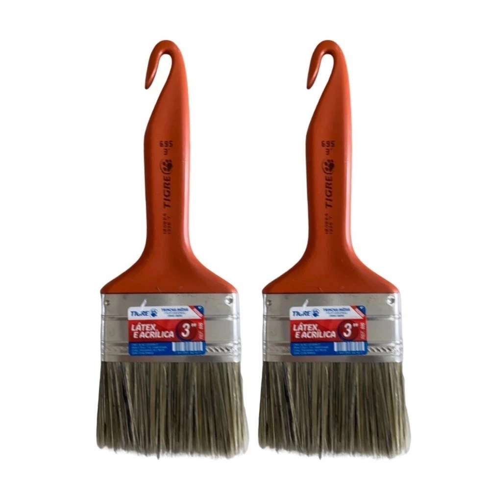 Kit 2 Trincha Pincel P/ Pintura Látex Acrílica 3 Tigre