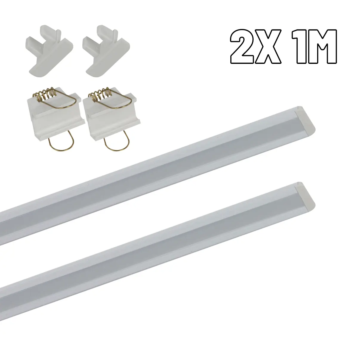 Perfil De Led Slim 20mm Embutir Gesso Branco Kit 2x 1m Sem Led