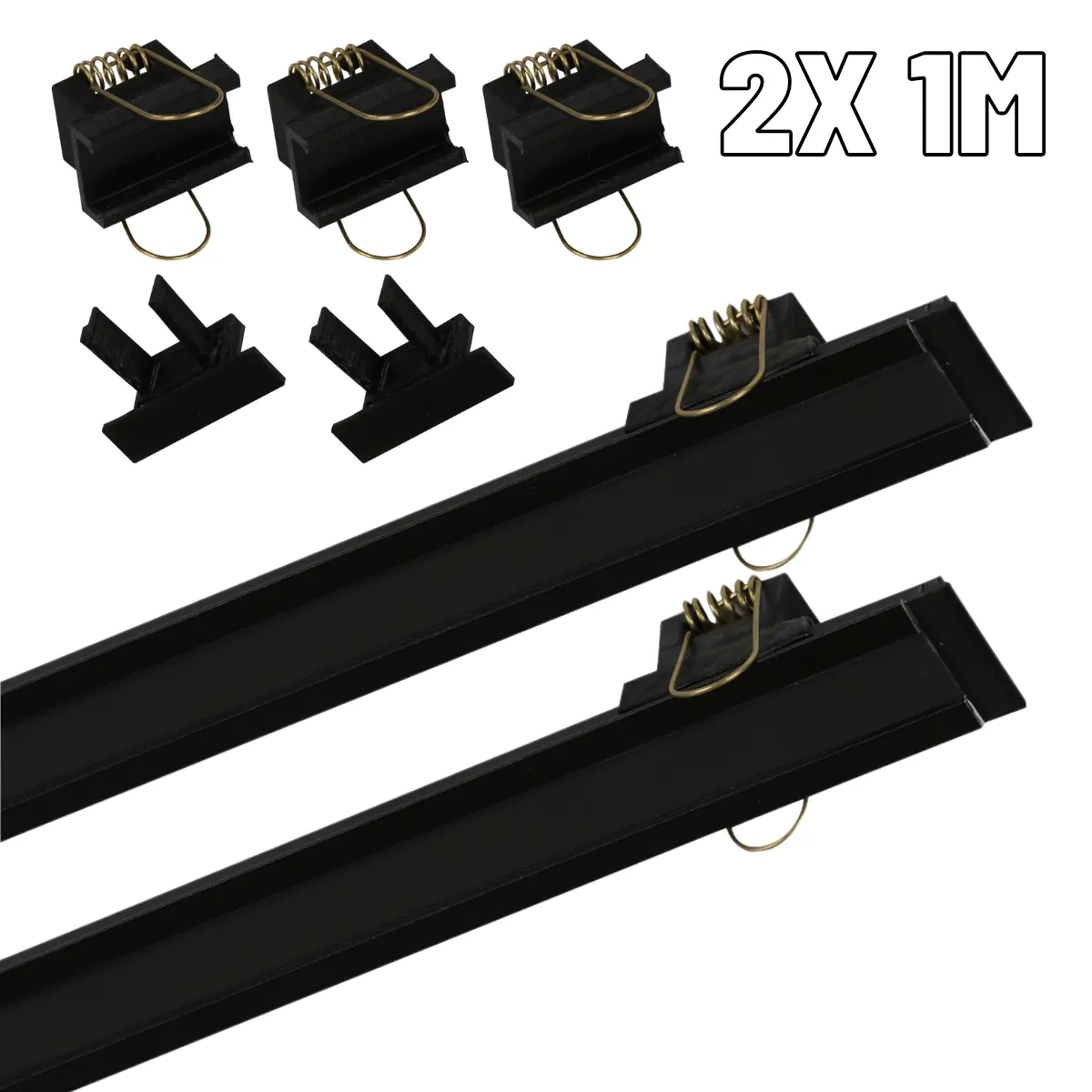 Perfil De Led 30mm Embutir Preto Fumê Kit 2x 1m Sem Led