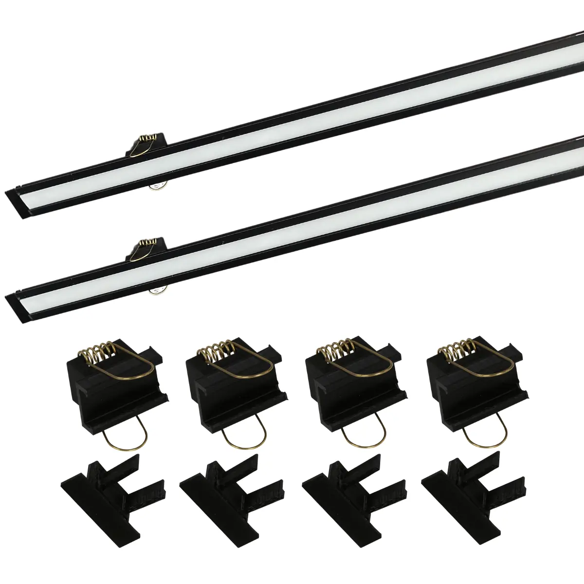 Perfil Embutir Led 30x12mm Preto 2x1m Gesso Spazio Ilunato