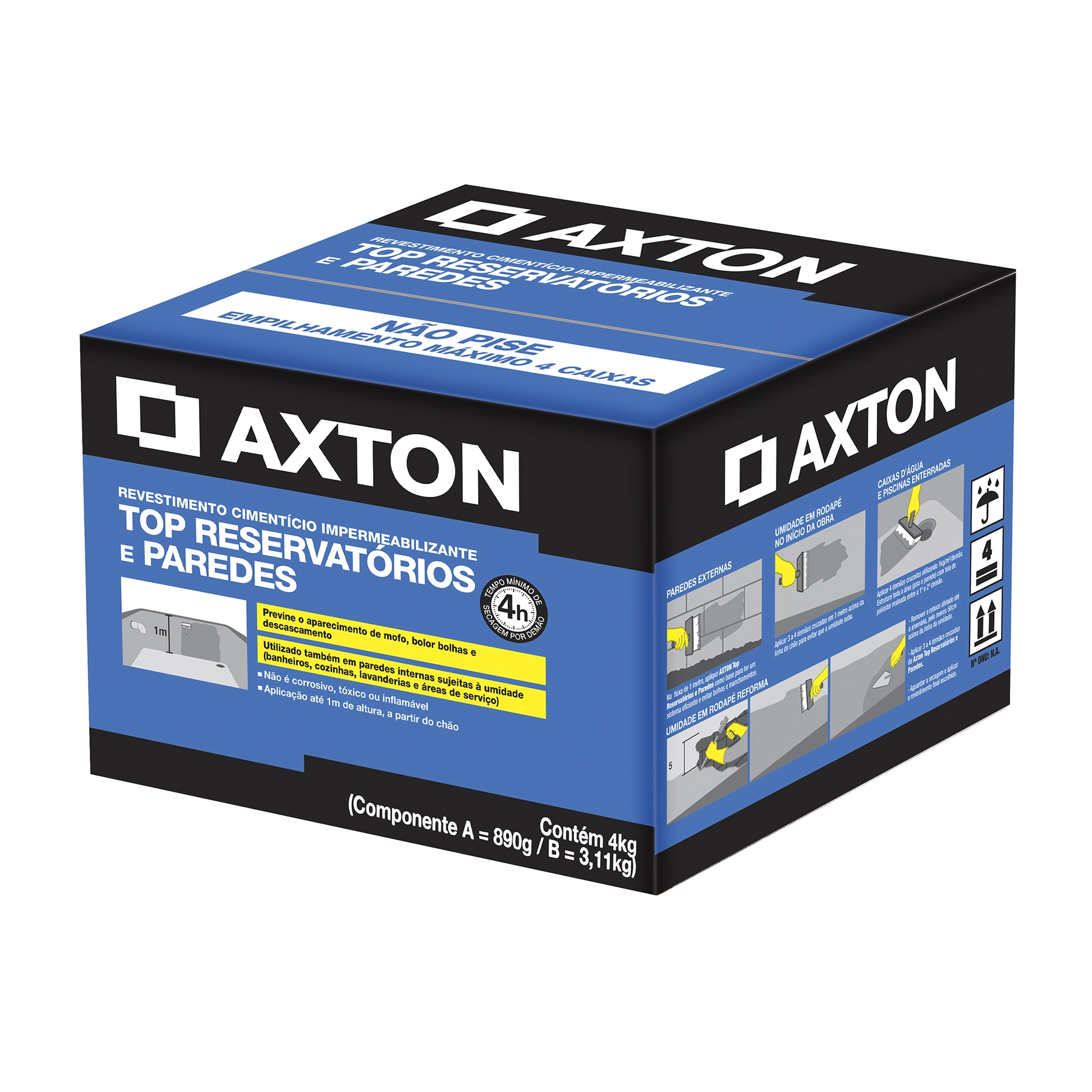 Argamassa Polimérica Impermeabilizante Axton Reservatórios 4kg Cinza