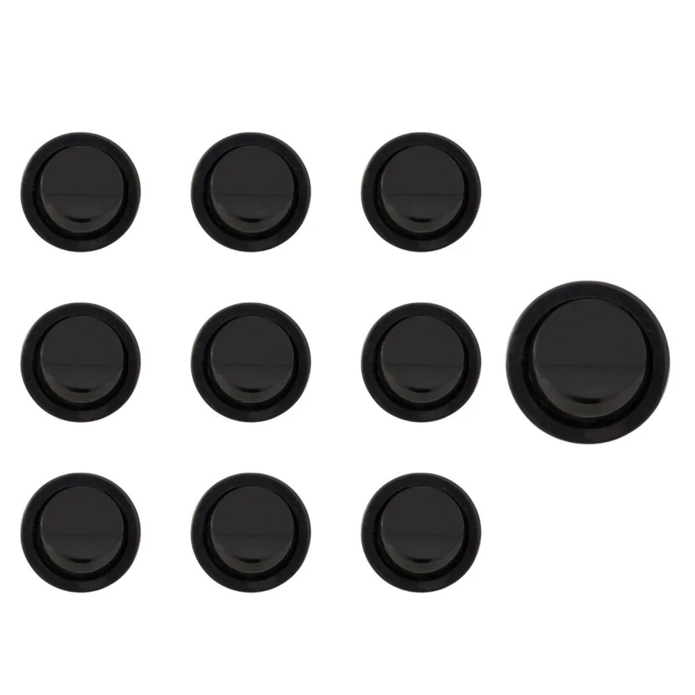 Kit 10 Interruptores Bolinha De Tecla Para Móveis Margirius Moldura M9 Com Cabo Série 16.000 Preto