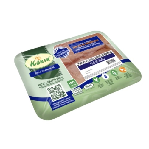 File De Peito Em Bifes S/transg Resf Bd Korin 600g