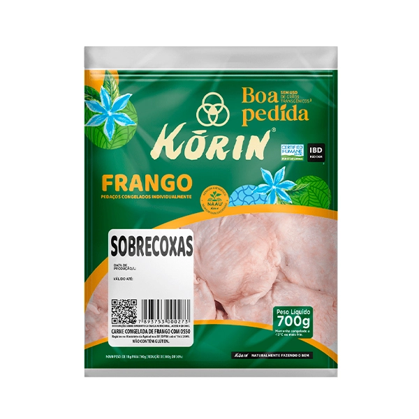 Sobrecoxa De Frango Congelada Korin Boa Pedida 700g