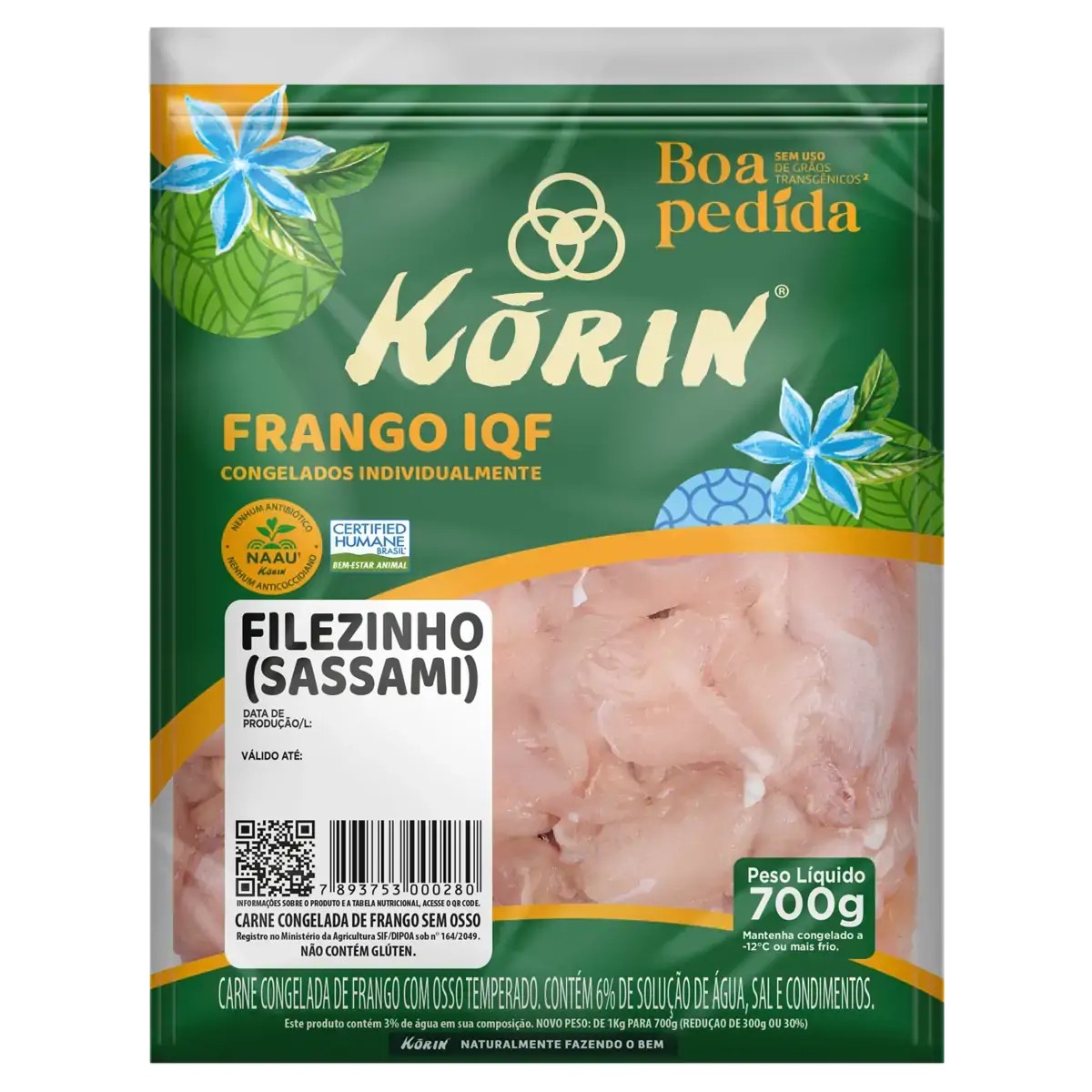 Filezinho Sassami De Frango Congelado Korin Boa Pedida 700g
