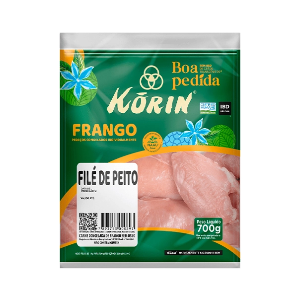Filé De Peito De Frango Congelado Korin Boa Pedida 700g