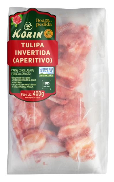 Tulipa De Frango Congelada Invertida Korin Boa Pedida 400g