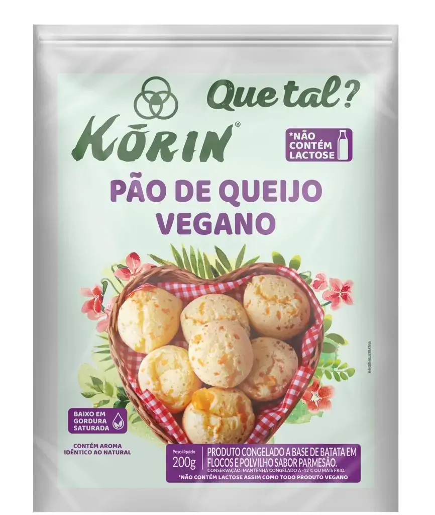 Pão De Queijo Congelado Vegano Parmesão Korin Que Tal? Pacote 200g