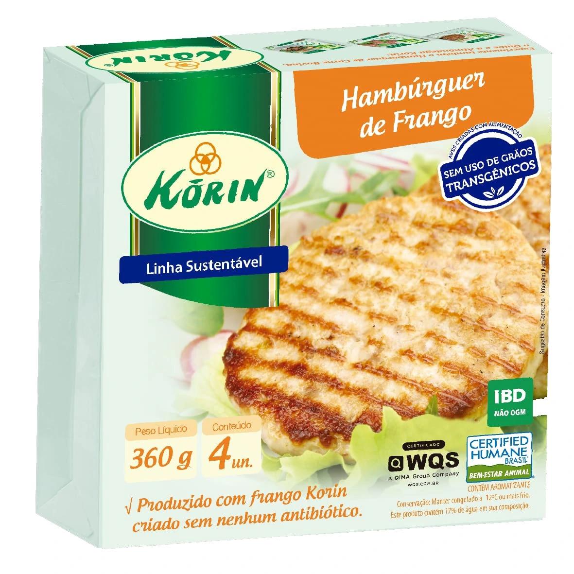 Hamburguer De Frango Korin 360g