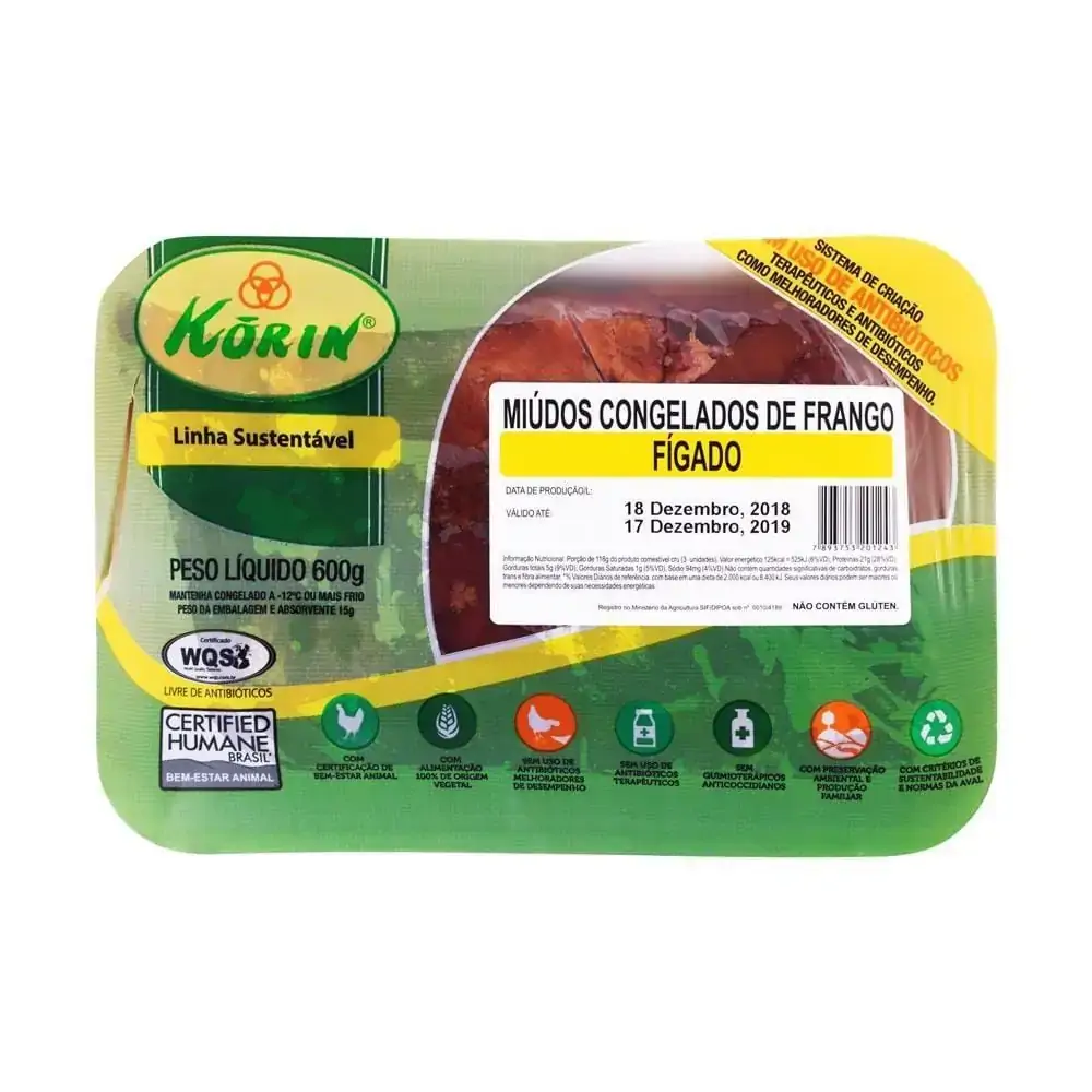 Figado Frango Korin 600gr Bdj Congelado